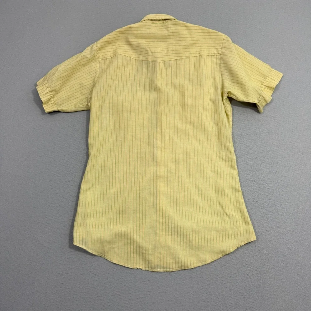 Vintage Short Sleeve Button Shirt Medium Striped Thin Rockabilly 70s 80s Preppy - Picture 7 of 10